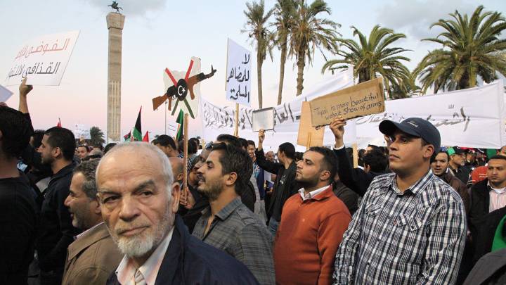 من المظاهرات الليبية في طرابلس 